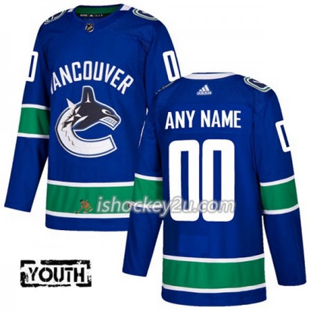 Børn NHL Vancouver Canucks Tilpasset Adidas 2017-2018 Blå Authentic